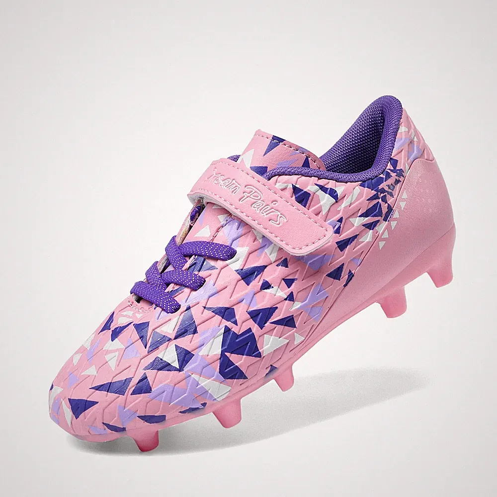 Boys Girls Soccer Cleats Football Shoes for Little/Big Kid,Size 8 ,Pink/Purpl...