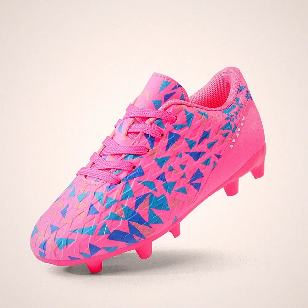 Boys Girls Soccer Cleats,Fuchsia/Pink,2 Little Kid