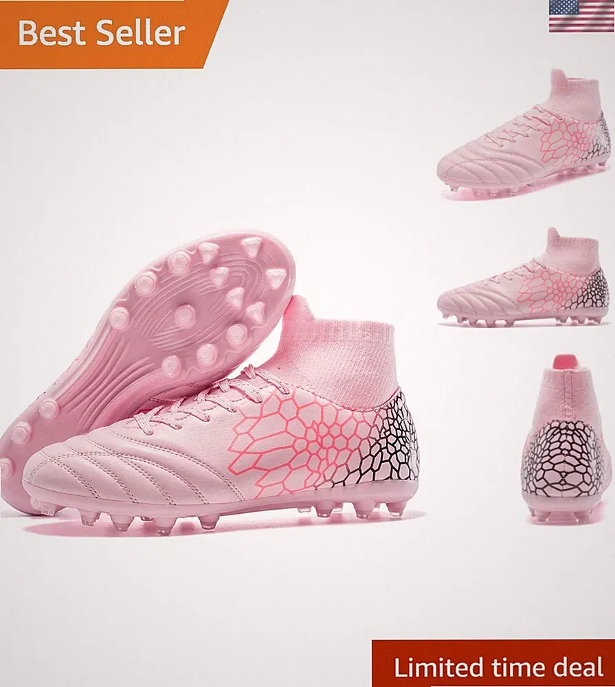 Boys Girls Soccer Cleats Youth Training Football Cleats High-top Soccer Shoes...