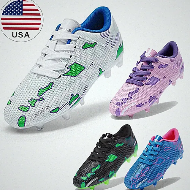 Boys Girls Soccer Shoes Cleats Outdoor Football Shoes Toddler/Little/Big Kids