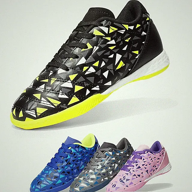 Boys Girls Soccer Shoes Youth Indoor Soccer Cleats Lace Up Youth Football Shoes