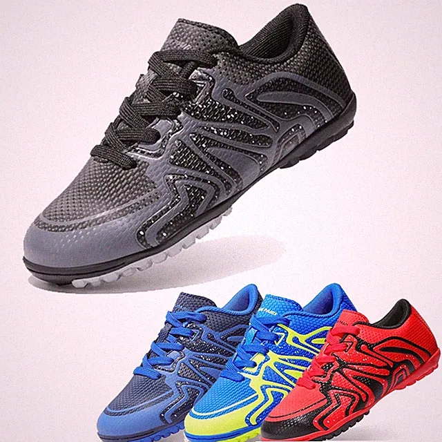Boys Girls Soccer Shoes Youth Indoor Turf Soccer Cleats Lace Up Athletic Shoes