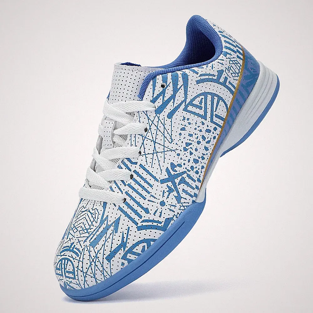 Boys Indoor Soccer Shoes Futsal Shoes for Girls Youth Indoor Soccer Cleats Blue