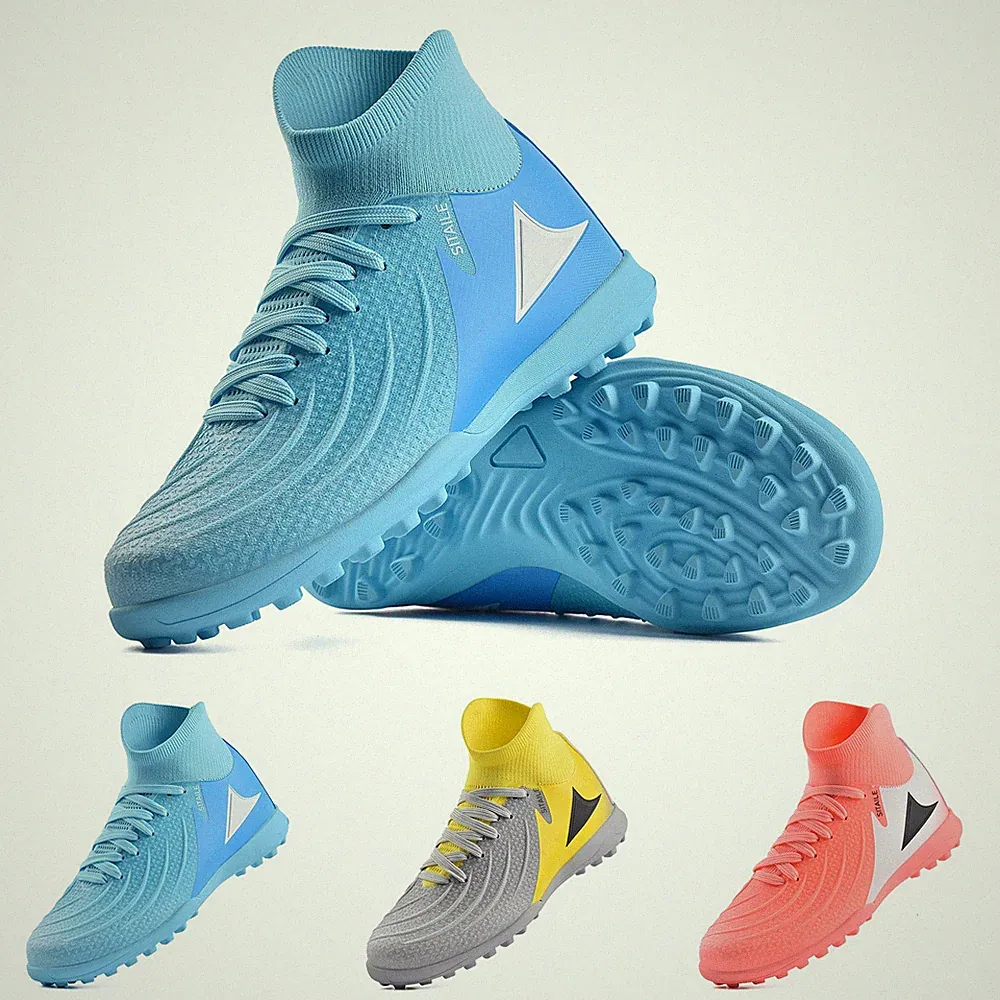 Boys Kids Soccer Cleats High-Top Ankle Support Multi-Studs Turf Football Shoes