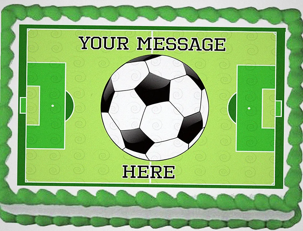 BOYS SOCCER BALL Image Edible Cake Topper