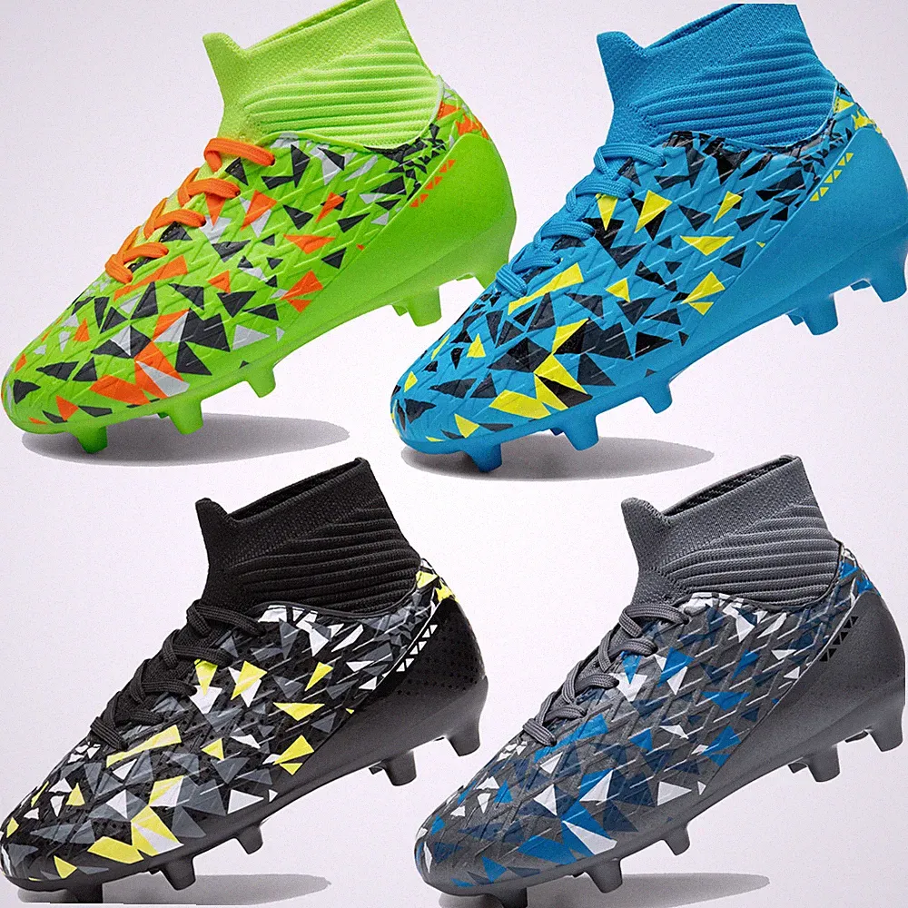 Boys Soccer Shoes High Top Football Cleats Youth Firm Ground Soccer Cleats