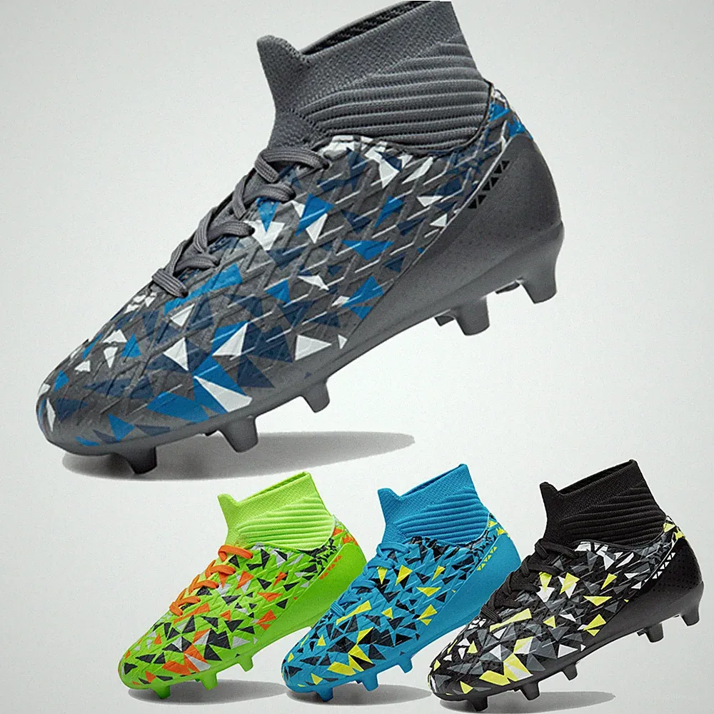 Boys Soccer Shoes High Top Football Cleats Youth Firm Ground Soccer Cleats US