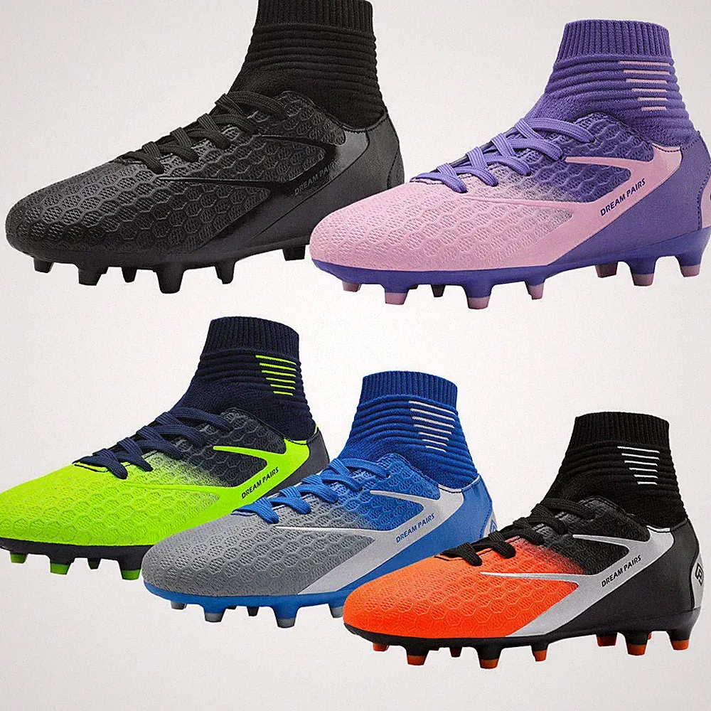 Boys Soccer Shoes High Top Outdoor Indoor Youth Football Shoes Soccer Cleats Hot
