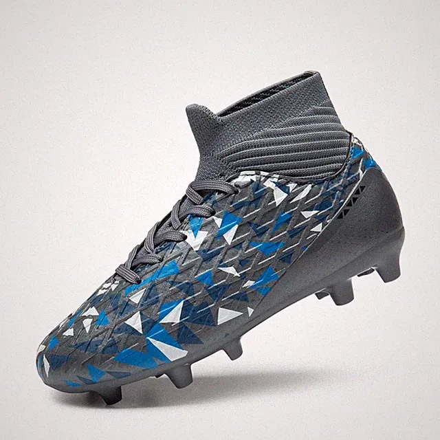 Boys Youth High Top Football Cleats,Grey,13 Little Kid