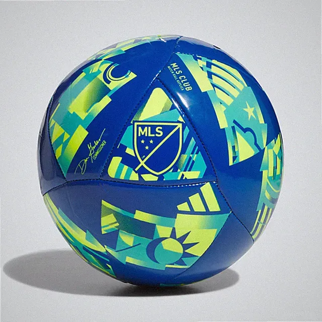 Brand New adidas MLS Club Soccer Ball Size 5 Glow Blue/Samba Blue/Solar Yellow