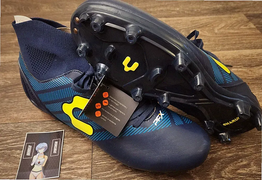 Brand New Charly PFX FG Futbol Soccer Cleats Boots Navy Blue/Lime Green Size 11