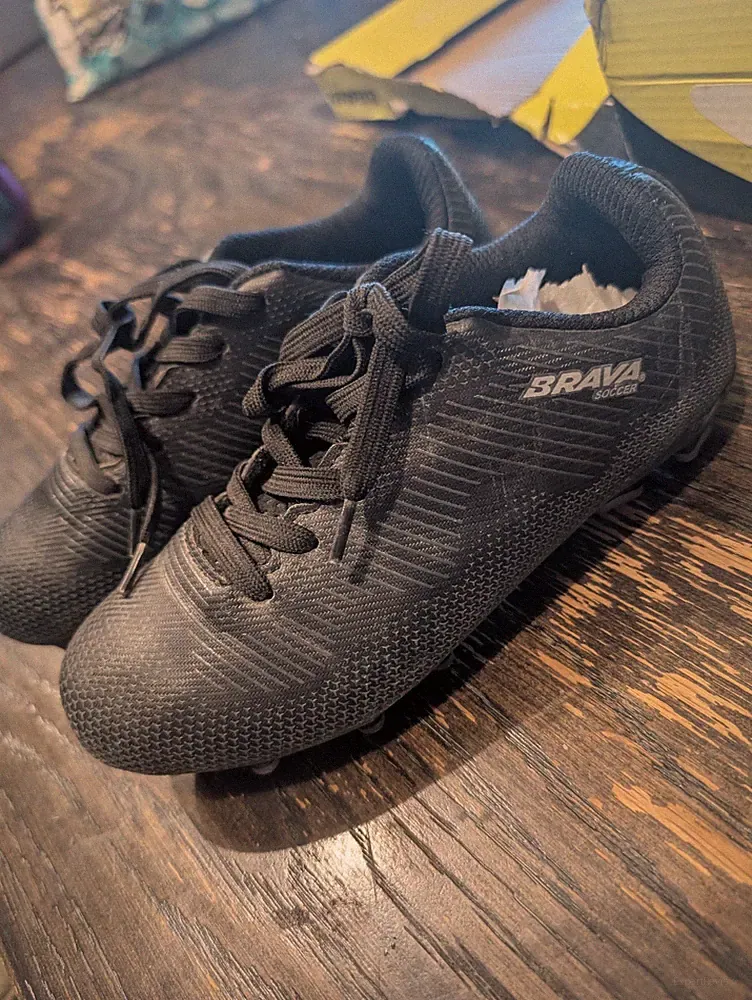 Brava Black Soccer Cleats with Textured Grip