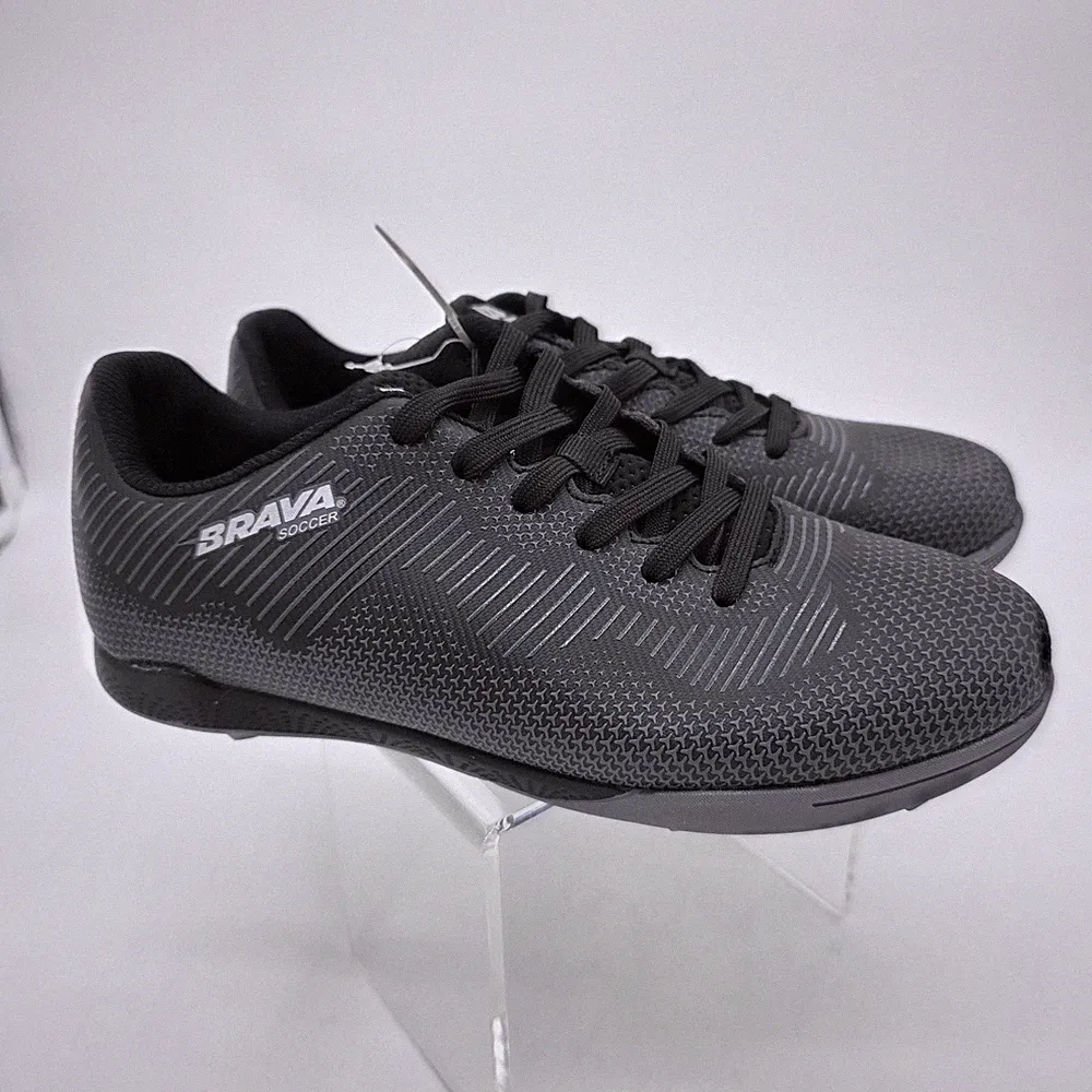 Brava Exempt 2.0 Turf Soccer Shoes Mens Size 7.5 Black Grey Cleats Studded NEW