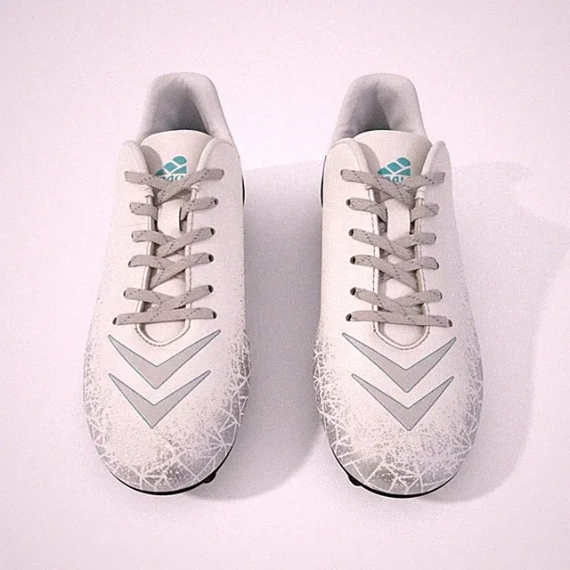 Brava Girls Size 4.5 Soccer Cleats White Blue Synthetic Lace Up Sports Shoes