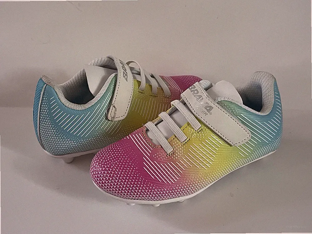 Brava Toddler Girl's Exempt 2.0 Size 10 D Multi-colored Soccer Cleats EUC