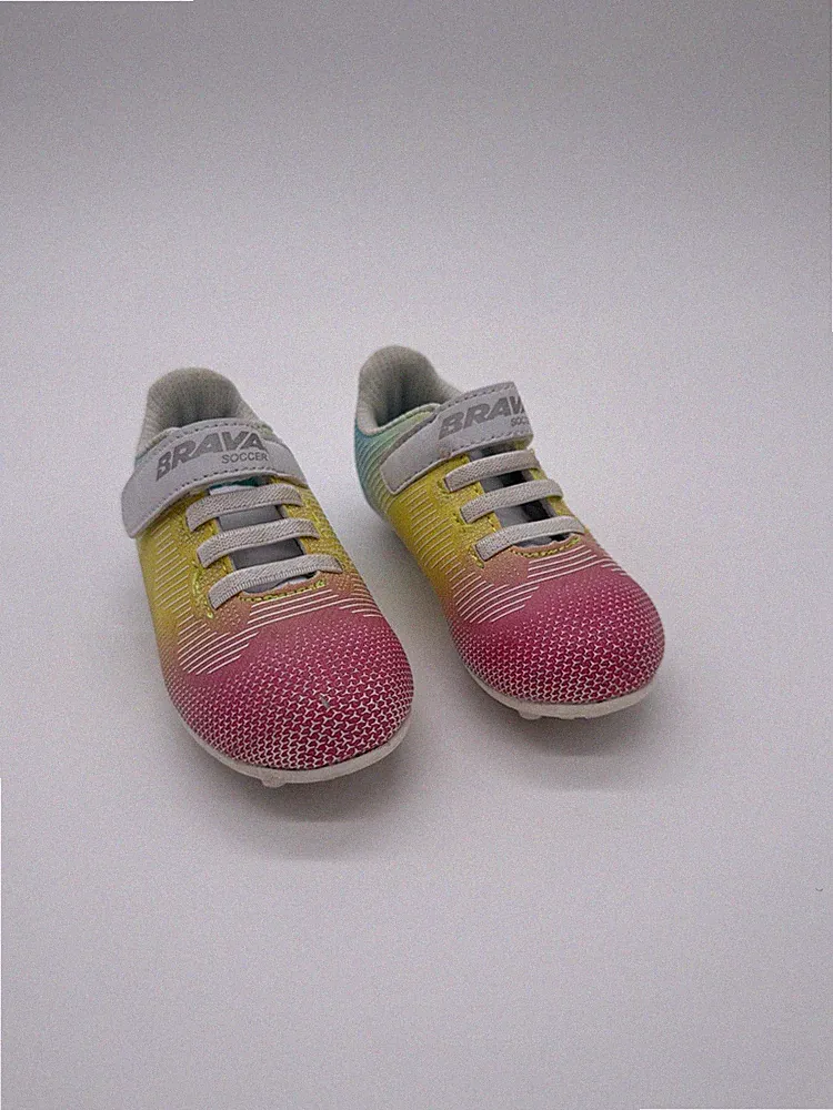 Brava Toddler Girl's Exempt 2.0 Size 7D Multi-colored Soccer Cleats EUC