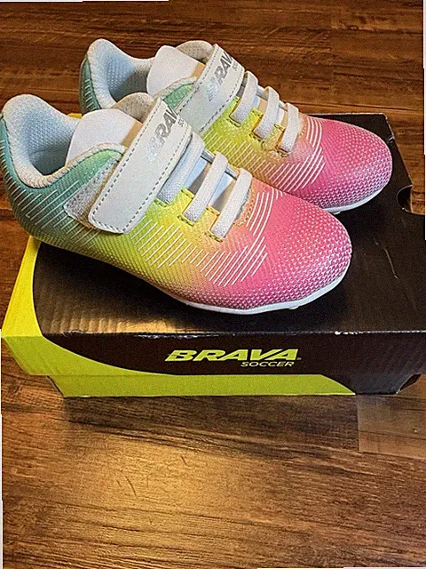 Brava Toddler Girls Exempt 2.0 Size 8D/ Multicolored Soccer Cleats
