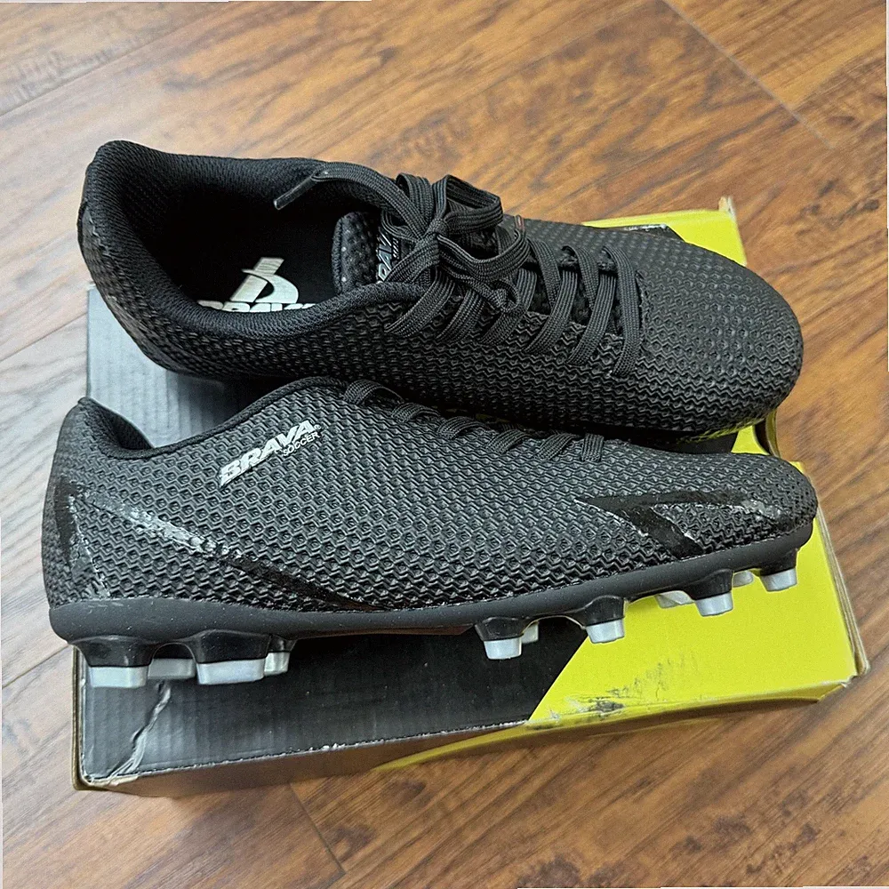 Bravas Soccer Cleats Boys Youth 4.5 D Black Super Goal 176765