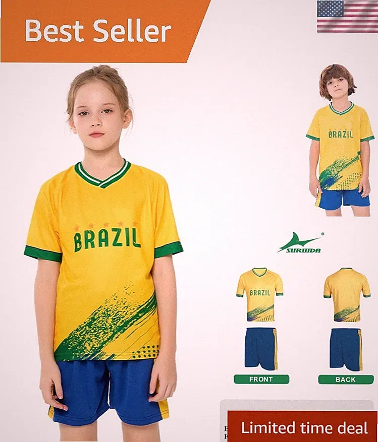 Breathable Kids Soccer Jersey - Perfect for Active Boys & Girls Aged 6