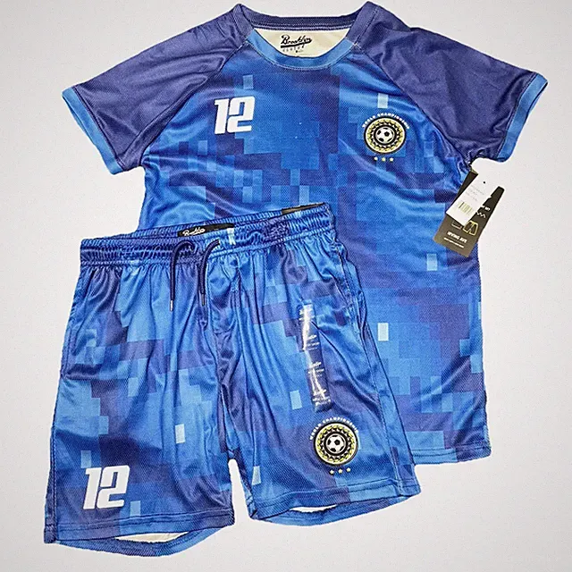 Brooklyn Cloth Blue Soccer Shorts Shirt Set Mesh NWT Boys Large 14/16