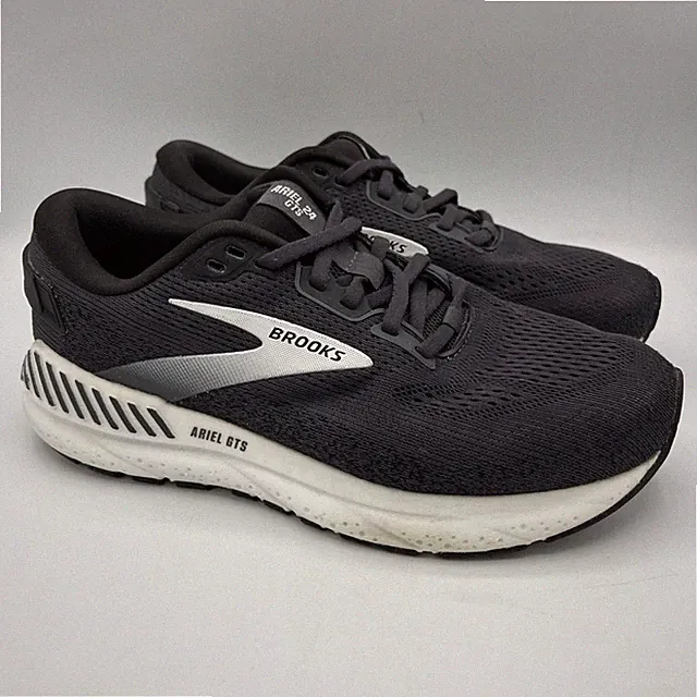 Brooks Ariel GTS 24 Shoes Womens 7.5 Extra Wide 2E Gray Black White 1204142e016