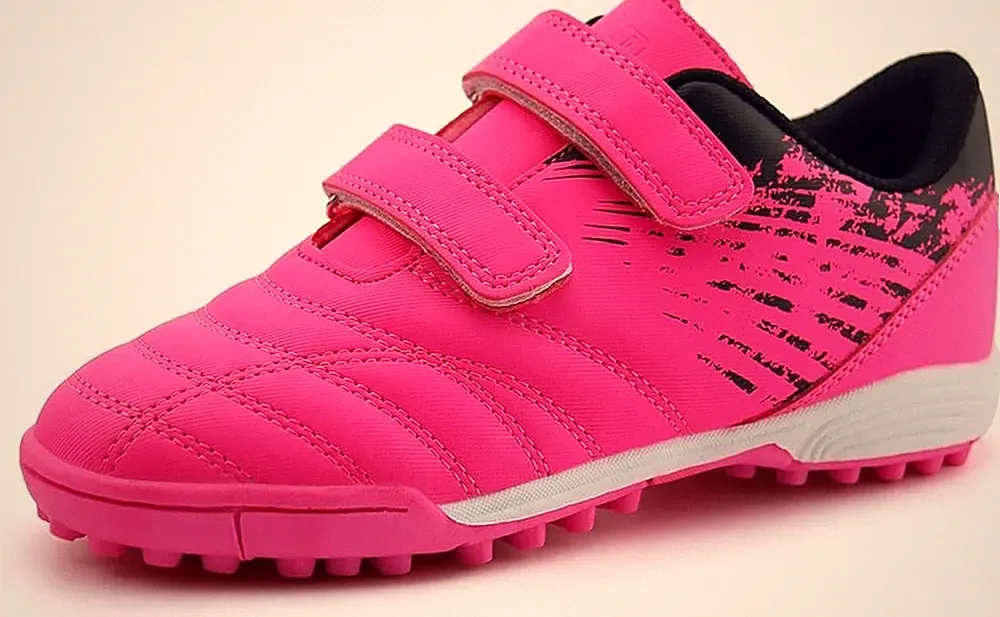 Brooman Kid's Comfortable Turf Soccer Shoes Athletic Football 3.5 Pink Cleat NEW