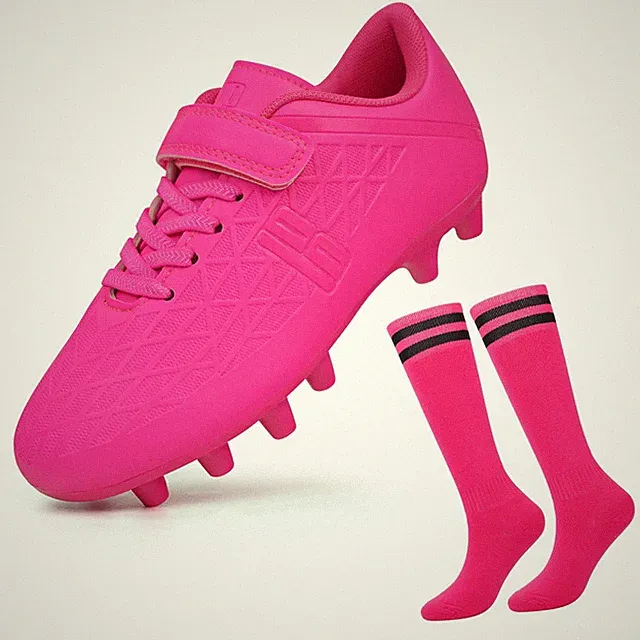 Brooman Kids Firm Ground Soccer Cleats Boys Girls Football Cleats With Socks