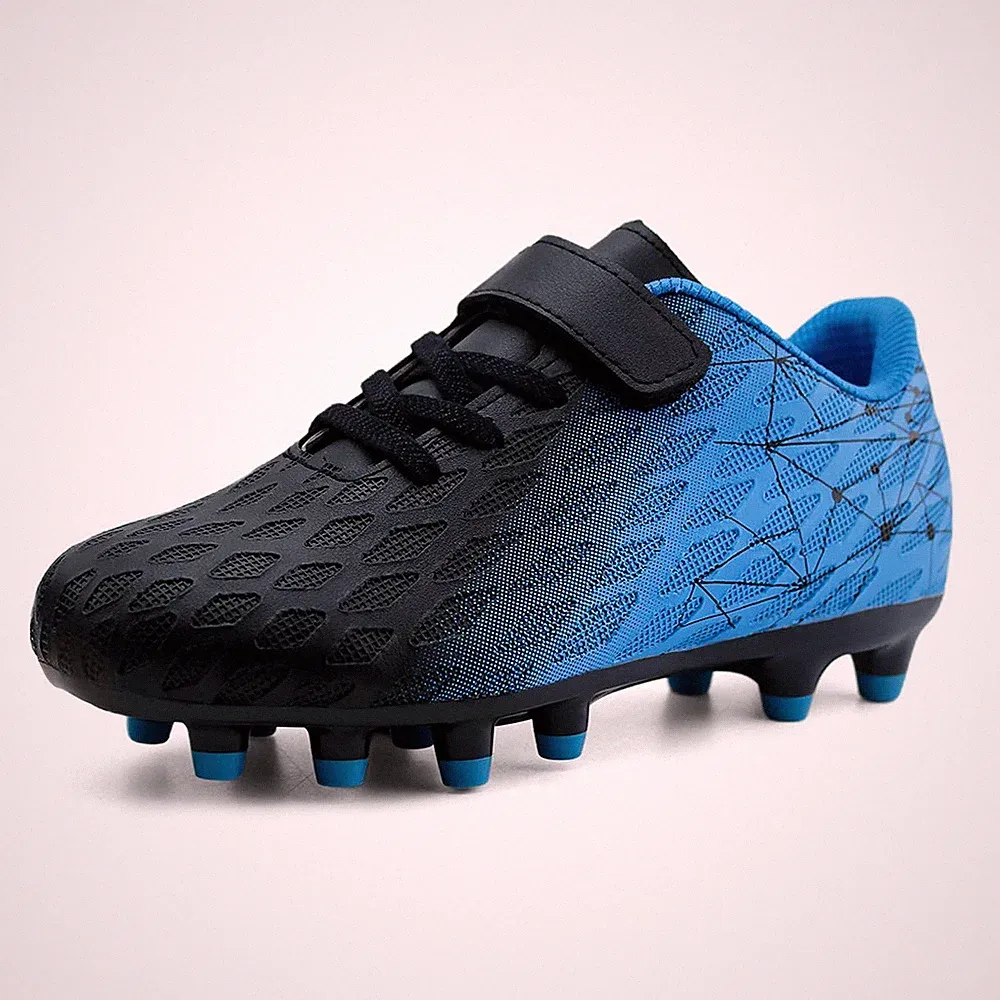 brooman Kids Firm Ground Soccer Cleats Size 9 Black Blue