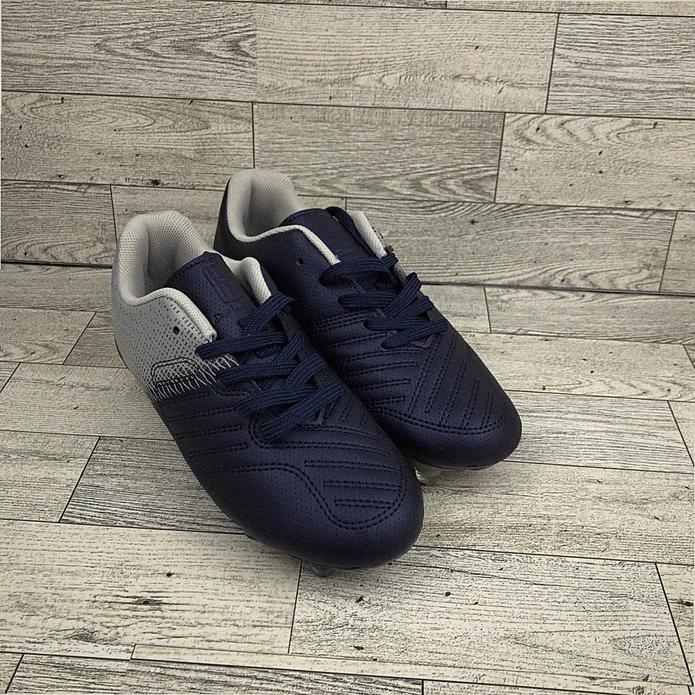 Brooman Kids Soccer Cleats Boys Girls Athletic Outdoor Football 12 Navy gray
