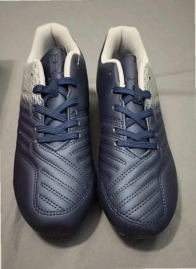 Brooman Kids Soccer Cleats Boys Girls Athletic Outdoor Football 6 Navy gray