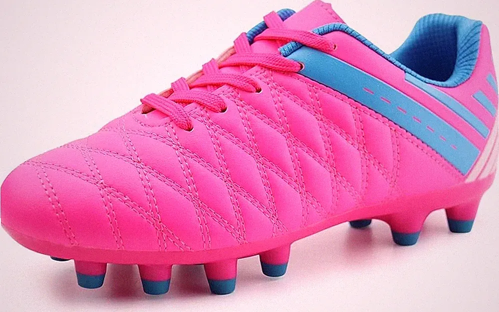 Brooman Kids Soccer Cleats Girls Athletic Outdoor Shoes - Pink - Size 6 - New