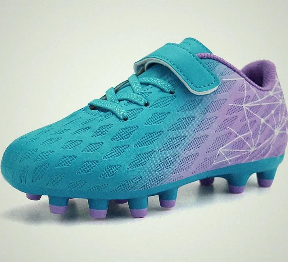 Brooman Youth Sneakers Sz 8 Soccer Shoes Athletic Soccer Blue Purple Cleats
