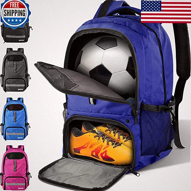 Brotou Premium Soccer Bag Basketball Backpack Separate Cleat And Ball