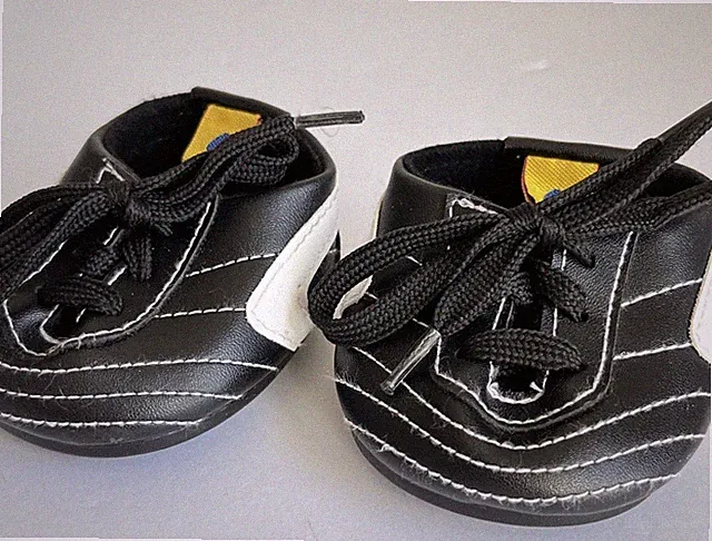 Build A Bear Workshop Lace Up Soccer Cleats Shoes Sports Football Baseball Black