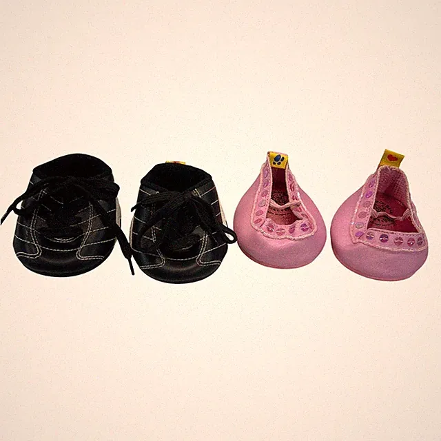 Build-A-Bear Workshop Shoes Bundle Black Cleats Pink Sequin Ballet Flats