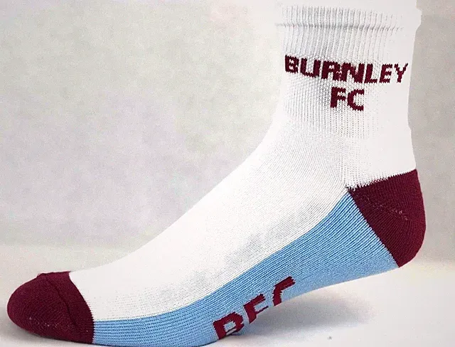 Burnley Football Club Soccer Quarter Socks White