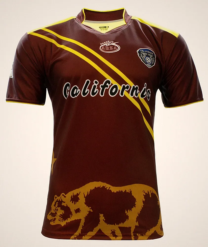 California Arza Soccer Jersey Color Burgundy 100% Polyester