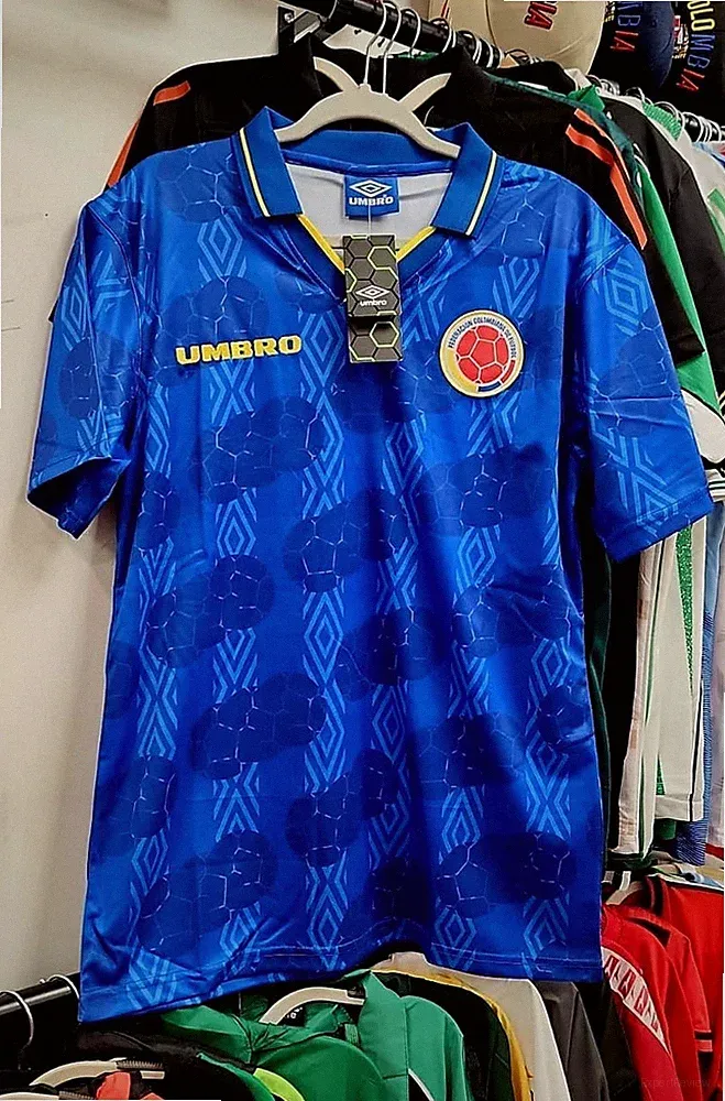 Camiseta Colombia Retro Mundial 1994 Azul -Colombia Jersey 1994 Vintage Colombia