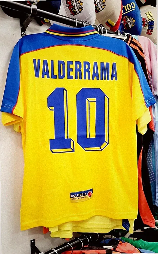 Camiseta Valderrama #10 Mundial 1998 Colombia Jersey 1998 Vintage Valderrama