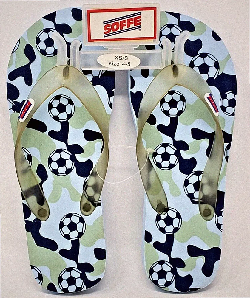 CAMO FLIP FLOPS BRAND NEW SOCCER BALL SIZE 4-5 X-SMALL SMALL SOFFE (BX27)