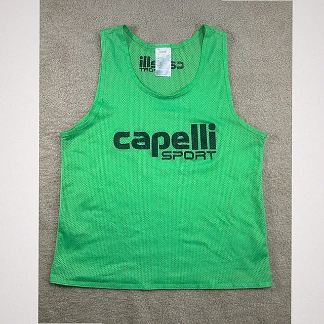 Capelli Sport Mesh Tank Top Bright Green Athletic Training Jersey Size S