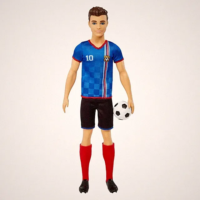 Careers Ken Fashion Doll & Accessory Soccer Player Cropped Hair Tall Socks New*