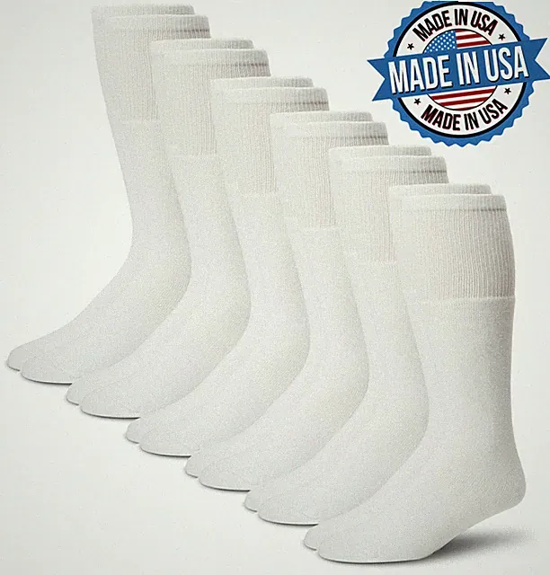 Carolina Ultimate Men Sport Cushion Cotton Athletic Mid Calf Tall Tube Sock 6 PK
