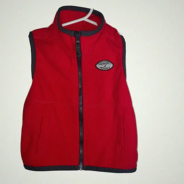 Carter’s Baby Boy Fleece Zip Up Vest Red Size 18 Months Prop. Of Mommy 1i