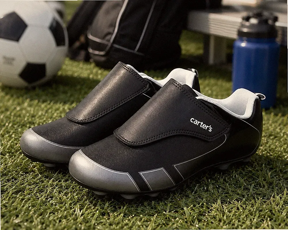 Carter's Fica Toddler Soccer Cleats Black Hook & Loop Kids Size 3 YF22R0IP NWT