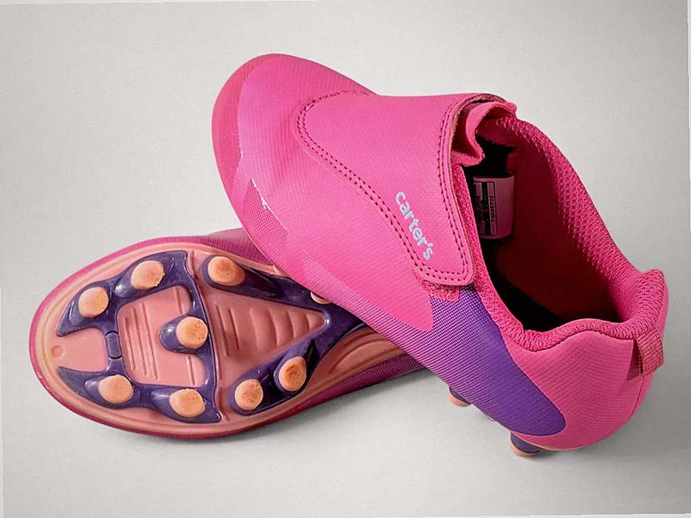 Carter's Girls Pink Purple Soccer Cleats Athletic Shoes Toddler Size 12M