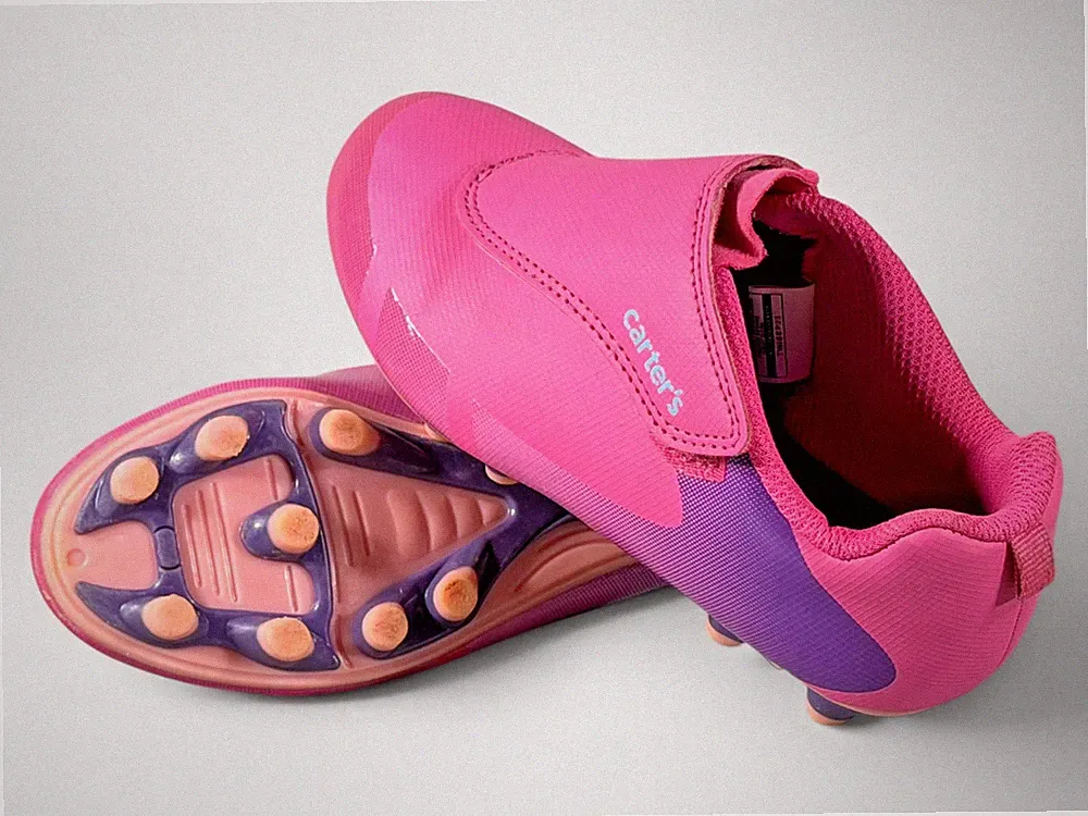 Carter's Girls Pink Purple Soccer Cleats Athletic Shoes Toddler Size 12M