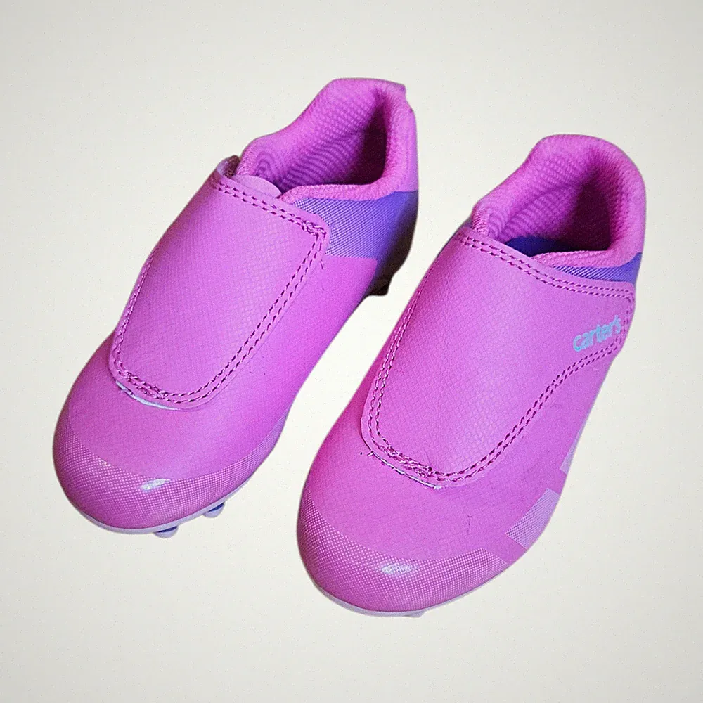 Carter's Girls Pink Purple Soccer Cleats Athletic Shoes Toddler Size 7