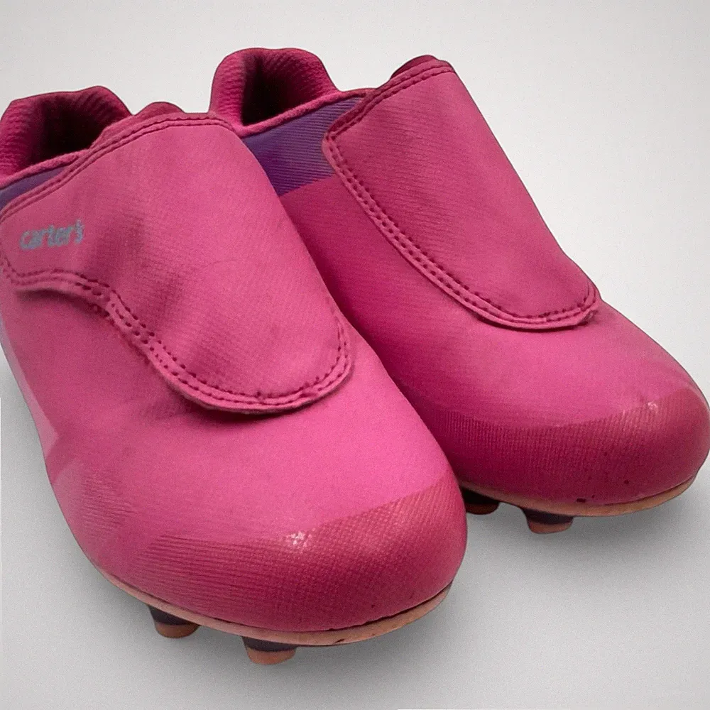 Carter's Kids Soccer Cleats Youth 13 Pink Purple Fica Sport Athletic Shoes EUC