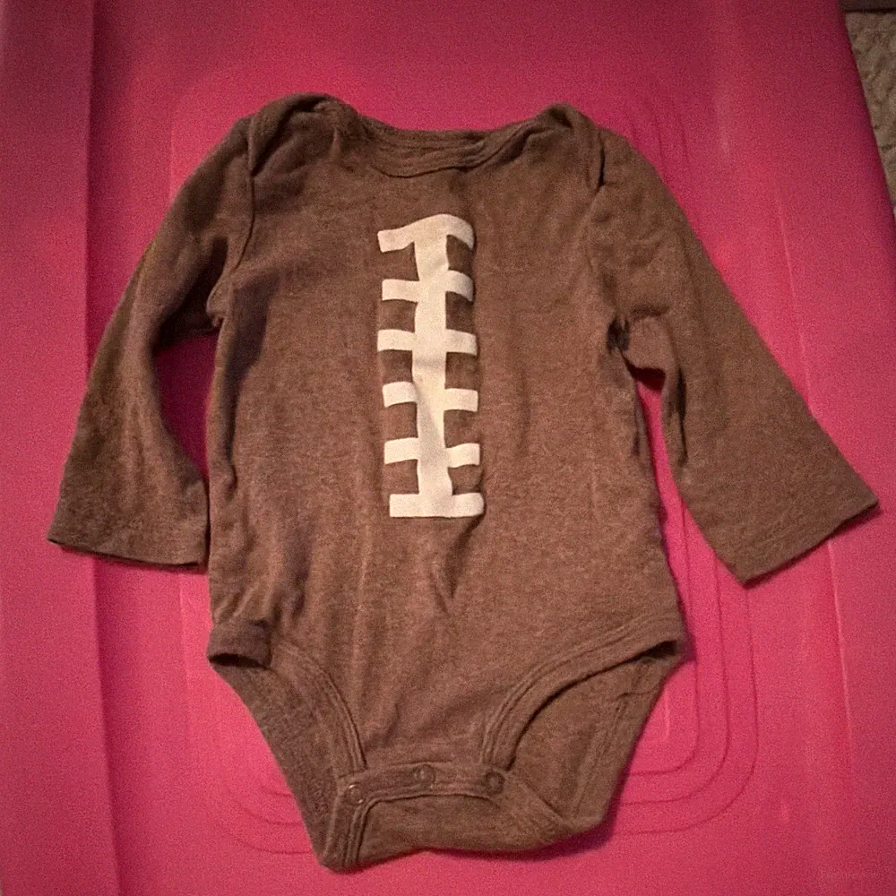 Carter's Long Sleeve Football Graphic Cotton Knit Bodysuit 6mos.